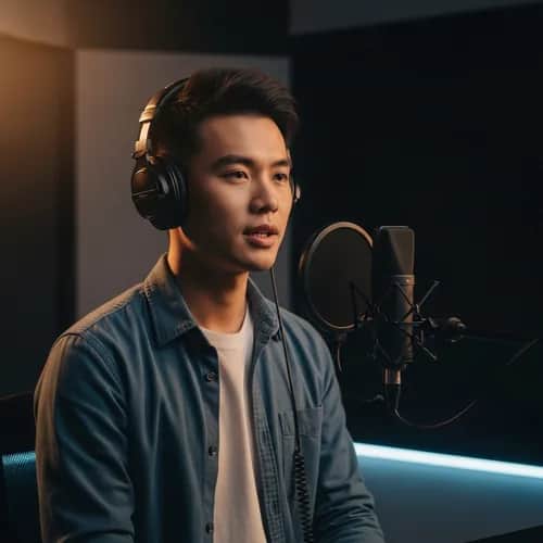 Voix Chinoise Masculine Calme pour Narration — Voix IA pour TikTok & YouTube sur Vocallab
