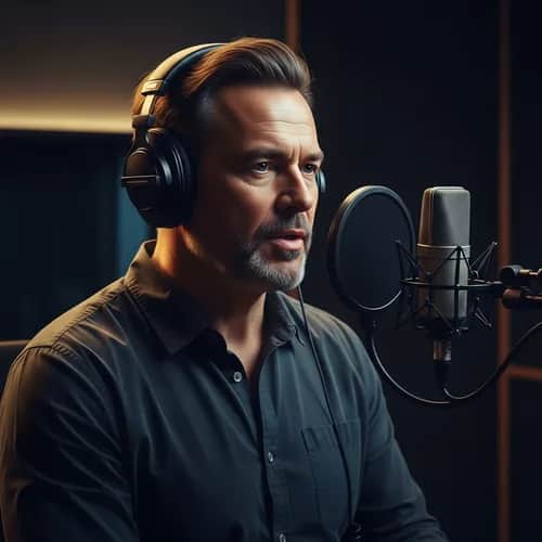 Voz Narrador Británico Masculino Imponente para YouTube — Voz de IA para TikTok y YouTube en Vocallab