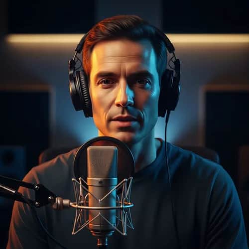 Composed Male Explainer Voice for E-Learning — AI voice for TikTok & YouTube on Vocallab