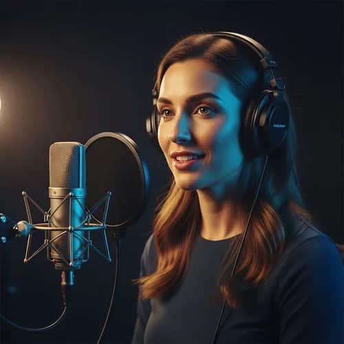 Narradora IA Femenina Confidente para Podcasts y YouTube — Voz de IA para TikTok y YouTube en Vocallab