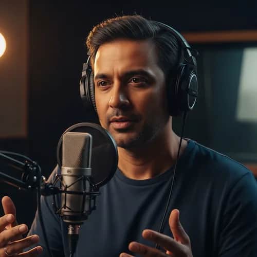 Nachdenkliche Hindi-Männerstimme für Voiceovers und Erzählungen – KI-Stimme für TikTok & YouTube auf Vocallab