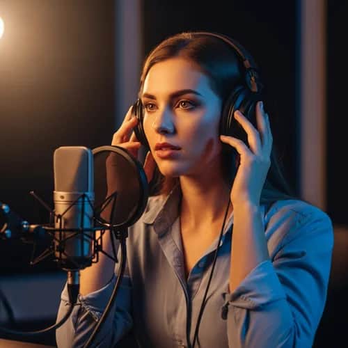 Strahlende, ausdrucksstarke KI-Frauenstimme für Erzählungen & Storytelling – KI-Stimme für TikTok & YouTube auf Vocallab