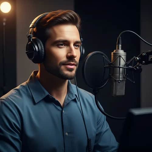 Voix Masculine Calme pour Support Client et Formation — Voix IA pour TikTok & YouTube sur Vocallab