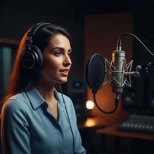 Voix Féminine Empathique pour Support Client & Entreprise — Voix IA pour TikTok & YouTube sur Vocallab