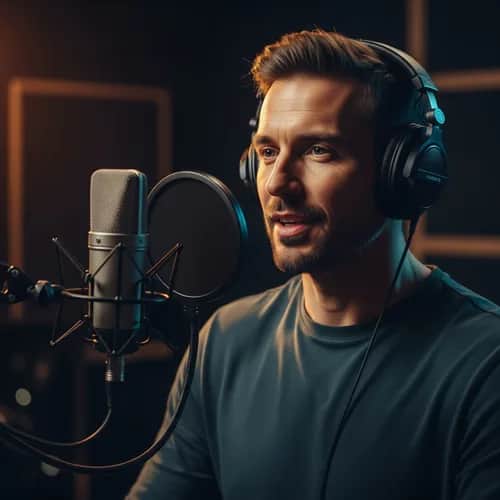 Voix Masculine Intime : Narrateur pour Livre Audio & Podcast — Voix IA pour TikTok & YouTube sur Vocallab